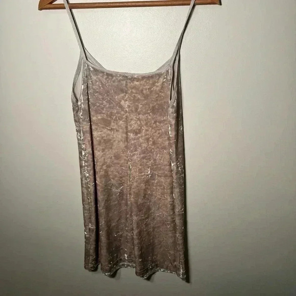 Zara champagne beige crushed velvet slip dress S - Picture 7 of 8